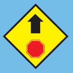 前方停车标志(马来语:Isyarat Berhenti Di Hadapan,英语:Stop Sign Ahead)